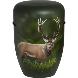 Hand Painted Biodegradable Cremation Ashes Funeral Urn / Casket – Wild Deer